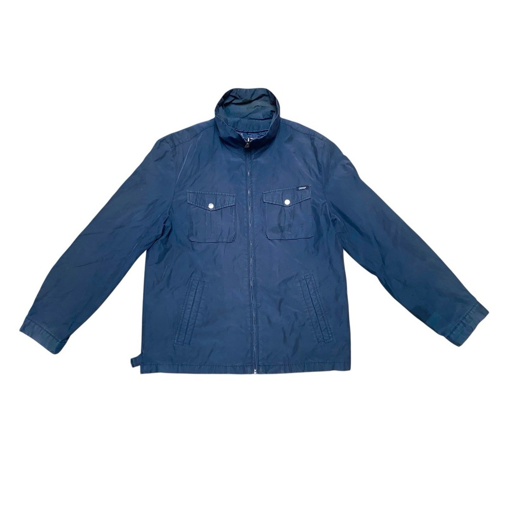 Vintage Guess USA Jacket Windbreaker Full Zip Size Large Navy Blue Marciano 90s